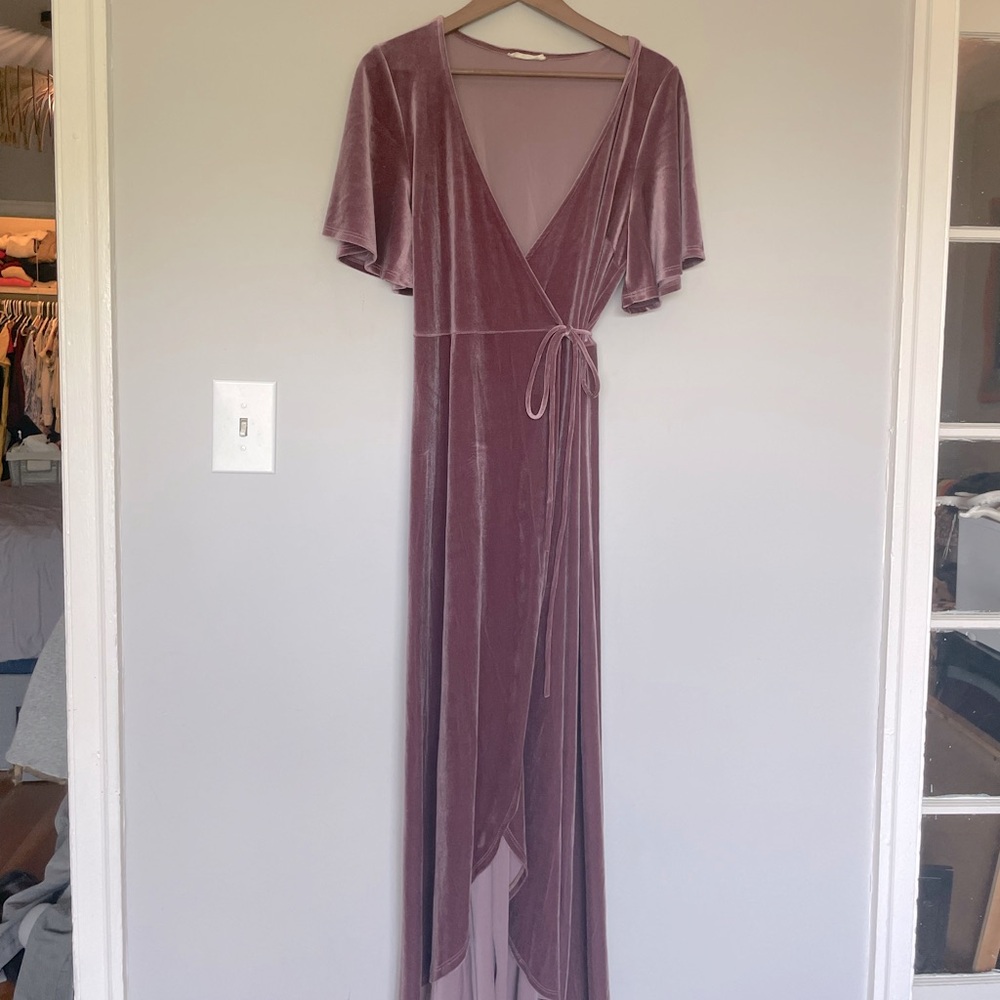 Elegant Mauve Wrap Dress